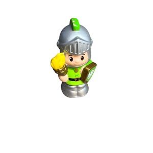 Fisher Price Little People Knight Figure Torch‎ Shield Green Silver Boy Toy